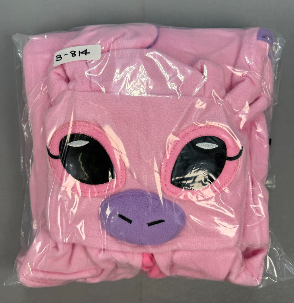 Lilo & Stitch Angel One Piece Cosplay Costume Fleece Hooded Pajamas Adult Pink