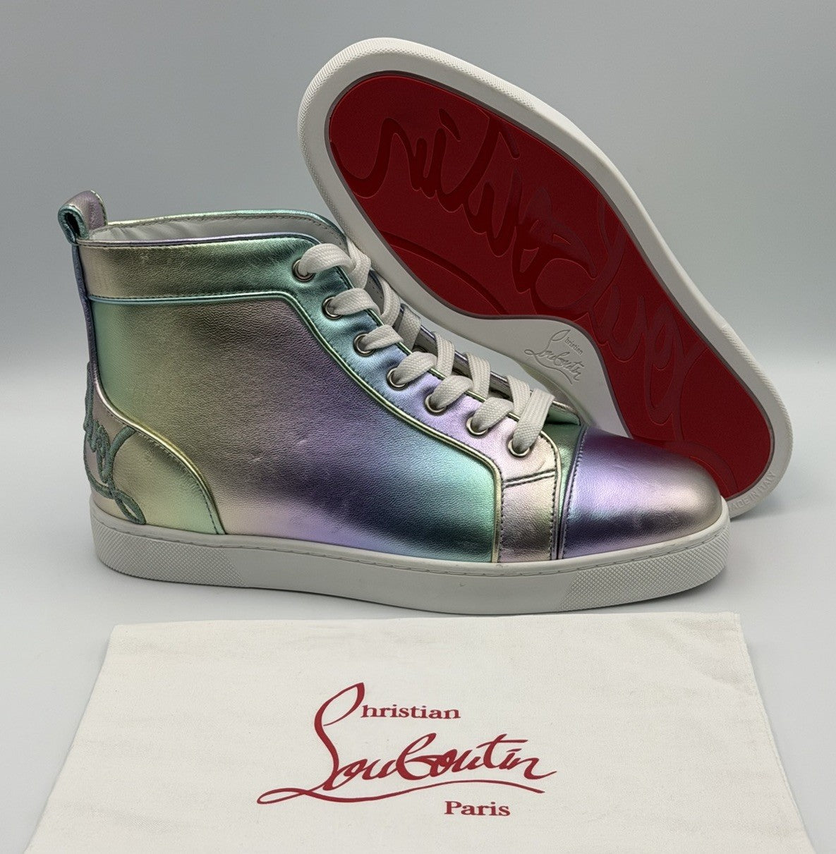 Christian Louboutin Fun Louis Flat Nappa Leather High Sneakers Size 40 EU | 9 US