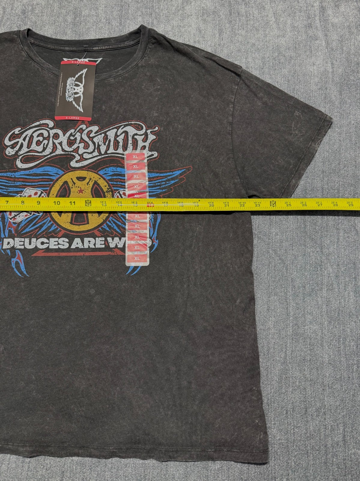 NWT Aerosmith Deuces are Wild Graphic Tee Shirt Women's XL Black 100% Cotton