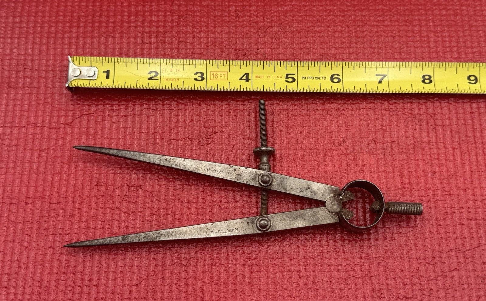 Vintage The L. S. Starrett Co. Caliper L. Spellman Divider 7.5" Made In USA