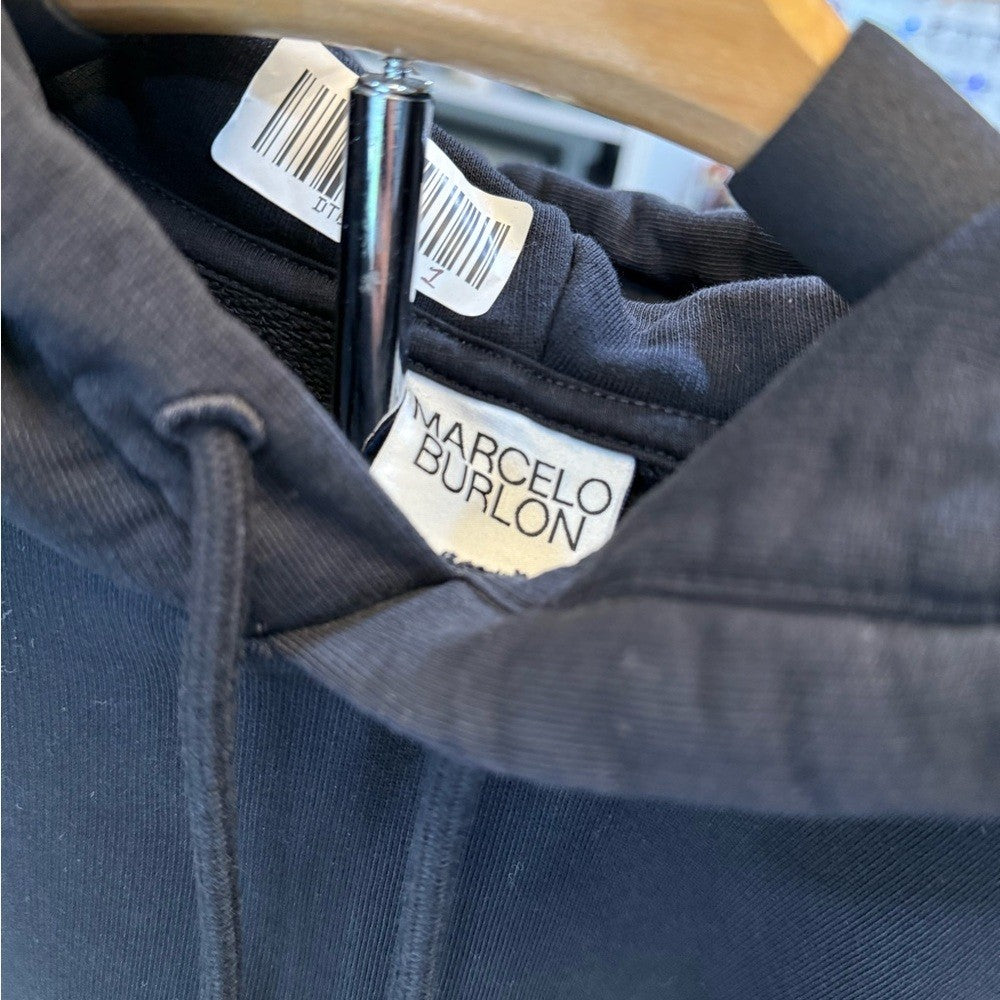 Marcelo Burlon Heavy Black Hoodie - New size XL