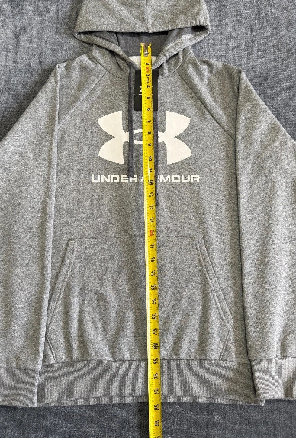 NWT Under Armour Rival Fleece Logo Hoodie Men's Small Gray Long Sleeve Pullover