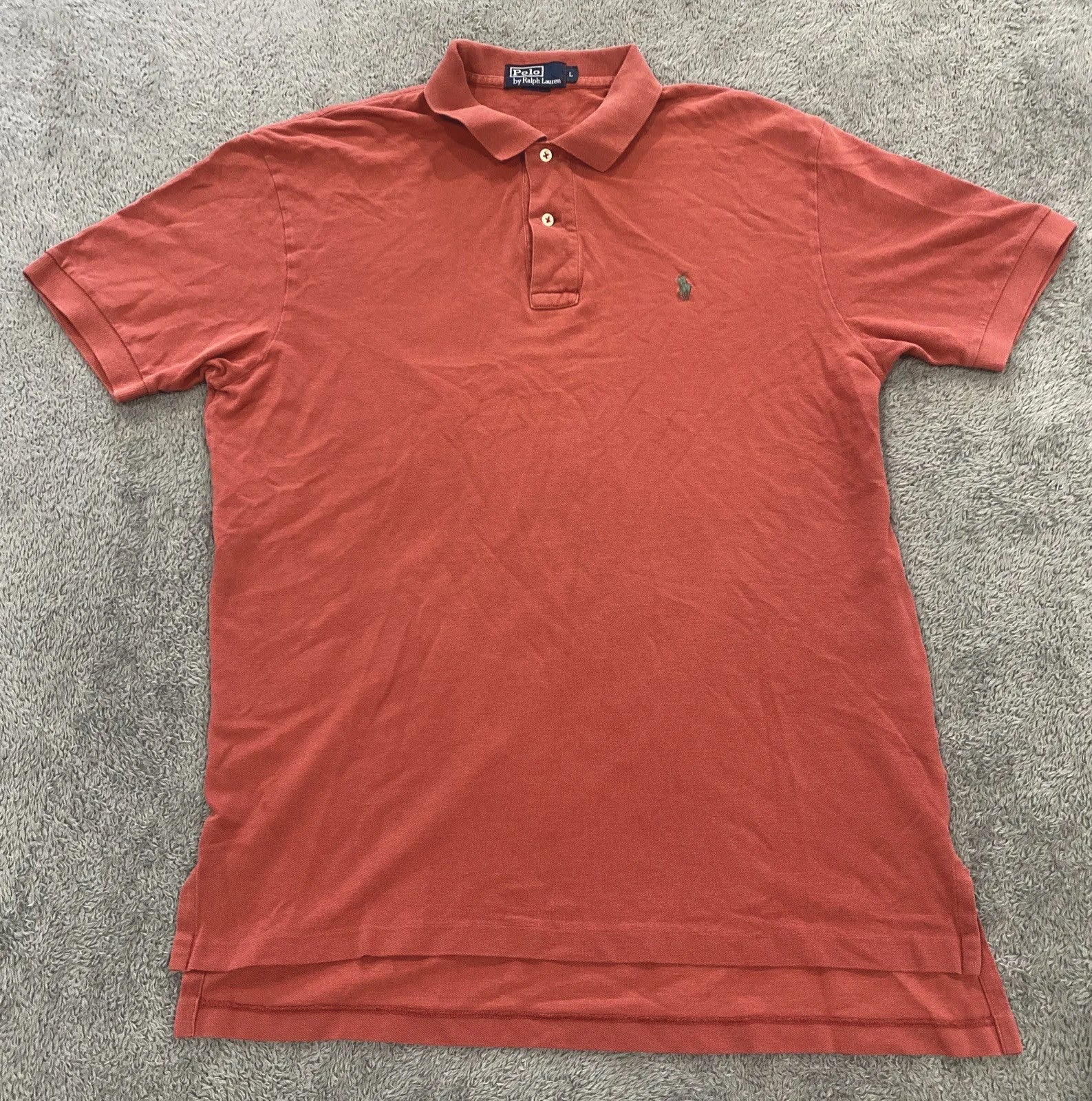 Polo Ralph Lauren Men's Size Large Maroon Short-sleeve Polo/shirt Casual button