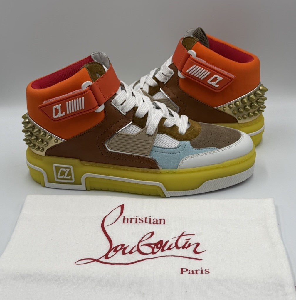AUTHENTIC Christian Louboutin High Top Sneakers Red Sole Spikes Size 43 EU 10 US
