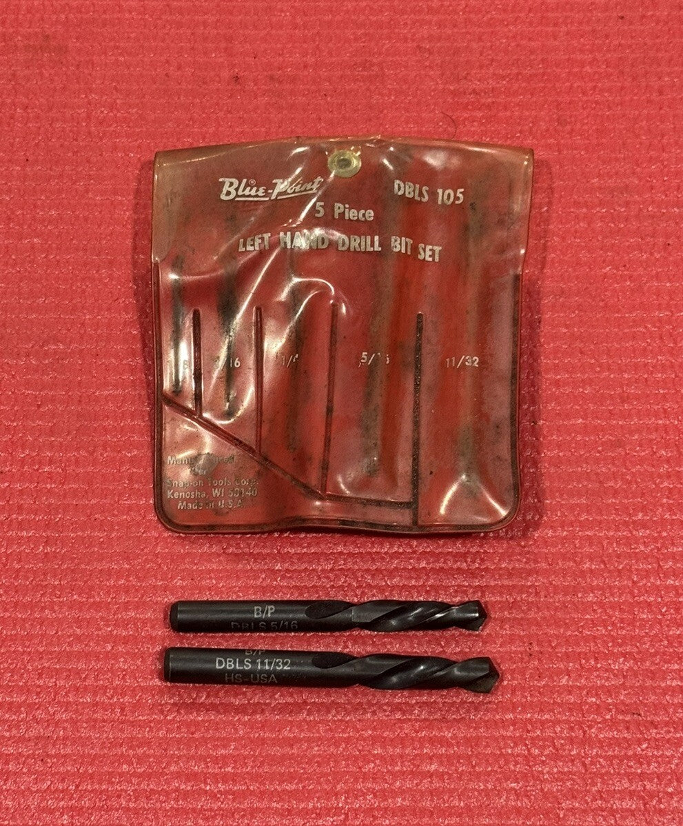 Blue Point Tools DBLS 105 Left Hand Drill Bit 2PC Set 11/32" & 5/16" VERY RARE!!