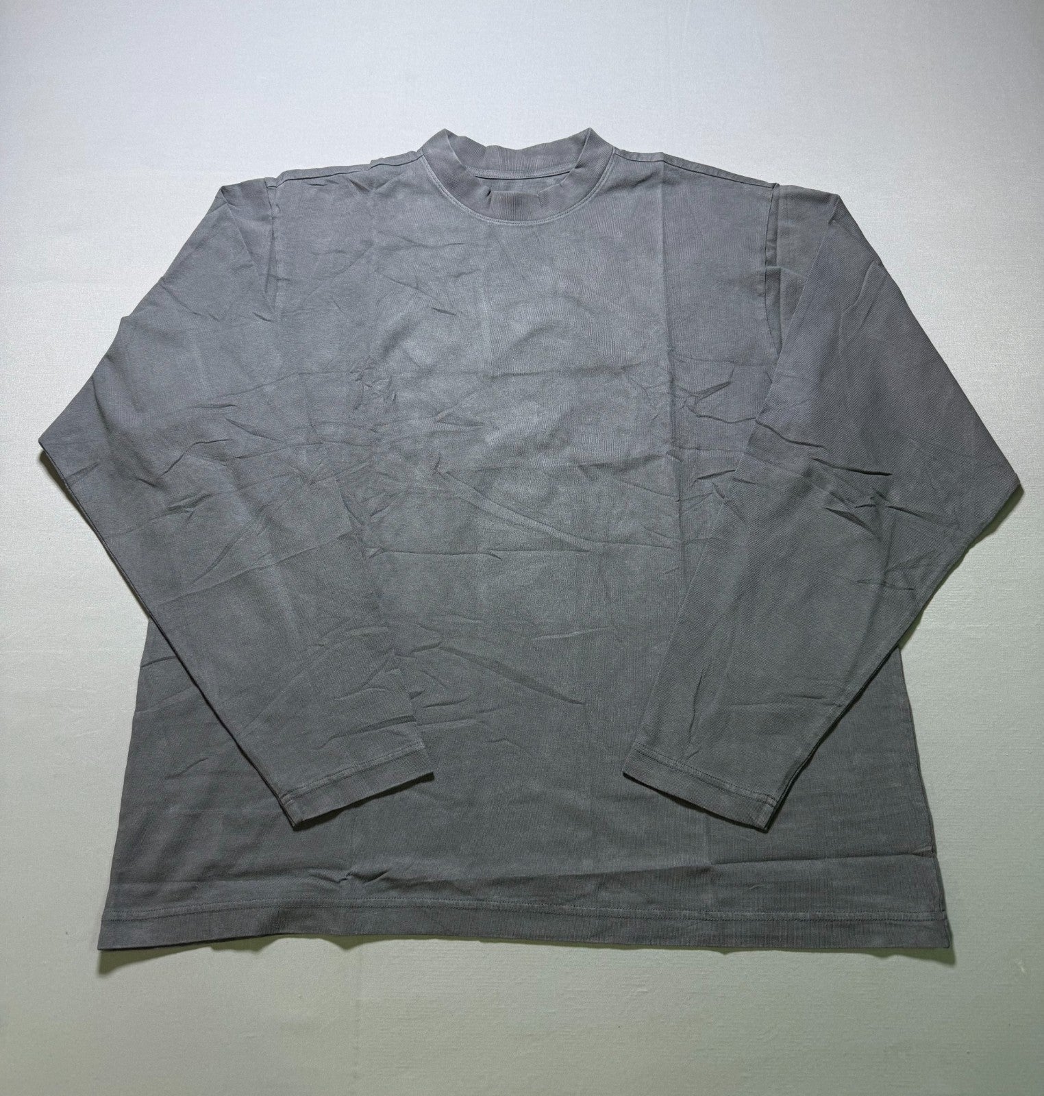 Yeezy YZY Gap Long Sleeve Shirt Men's Large Gray Crew Neck Streetwear Modern