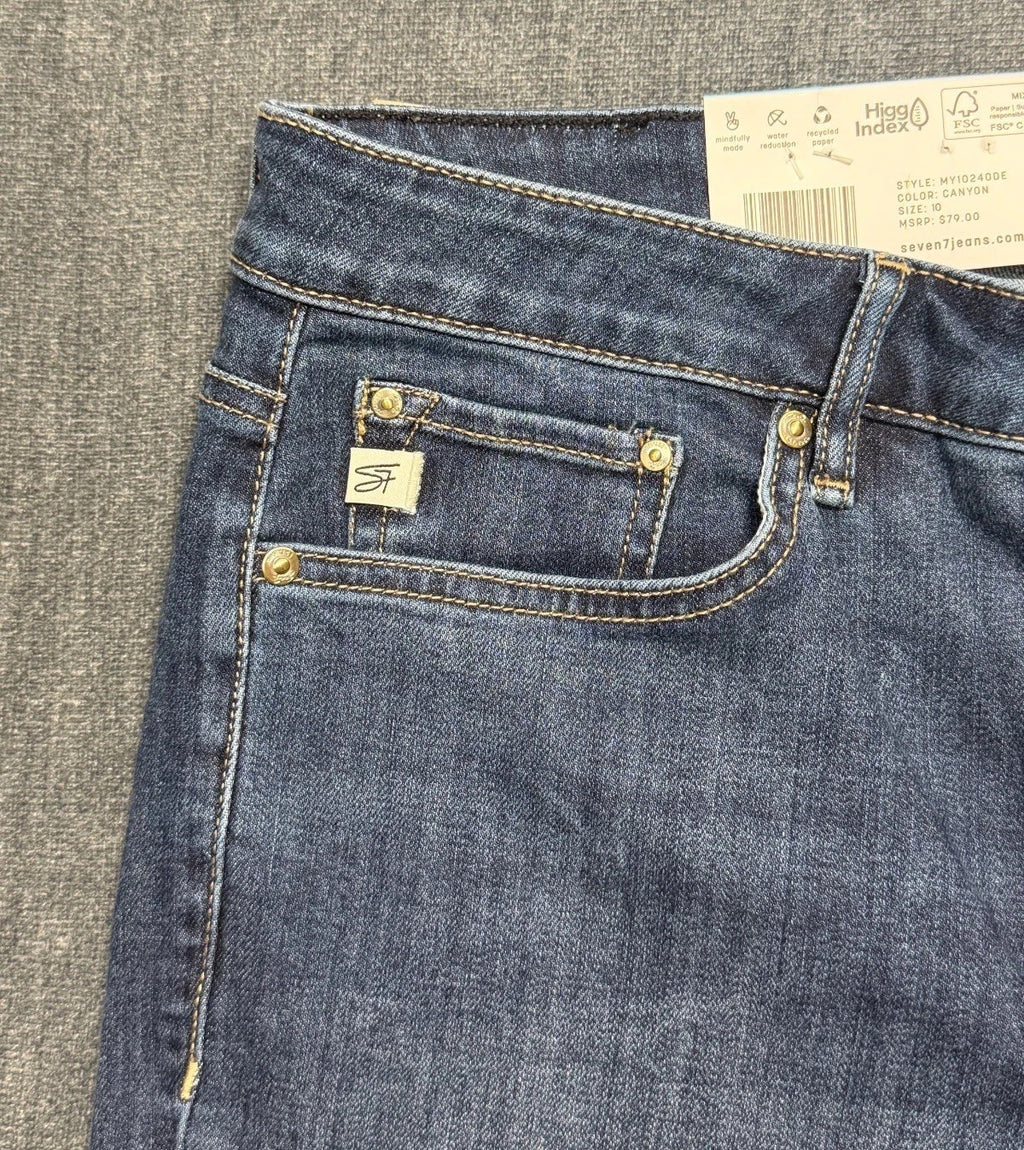NWT Seven7 Dojo Flare Bootcut Jeans Women 10 Blue Denim High-Rise Casual Hipster
