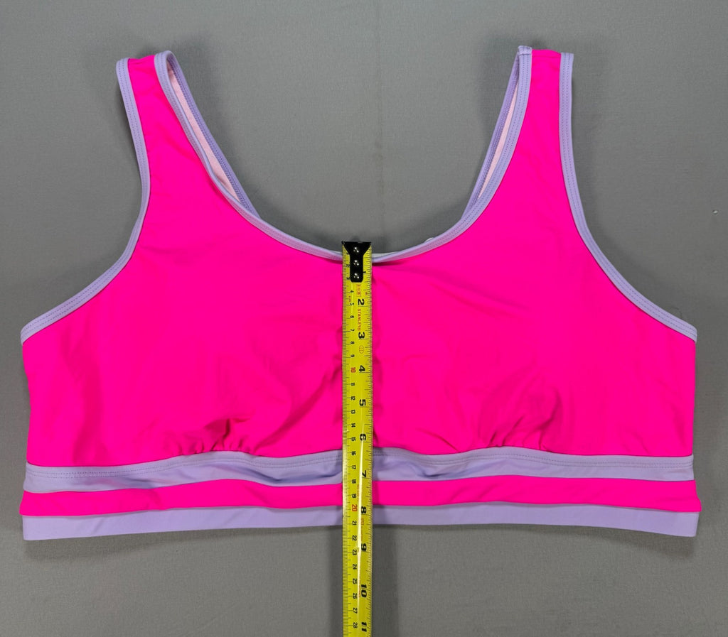 Soucrat High Waisted Two-Piece Bikini Set Women's 3X Pink Purple Sporty Swimsuit