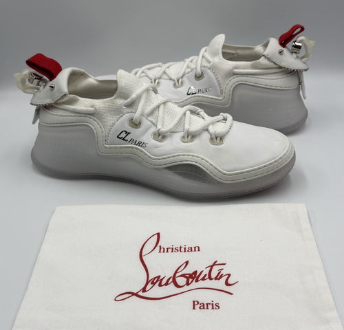 Authentic Christian Louboutin Arpoador Flat White Sneakers Size EU 41.5 US 8.5