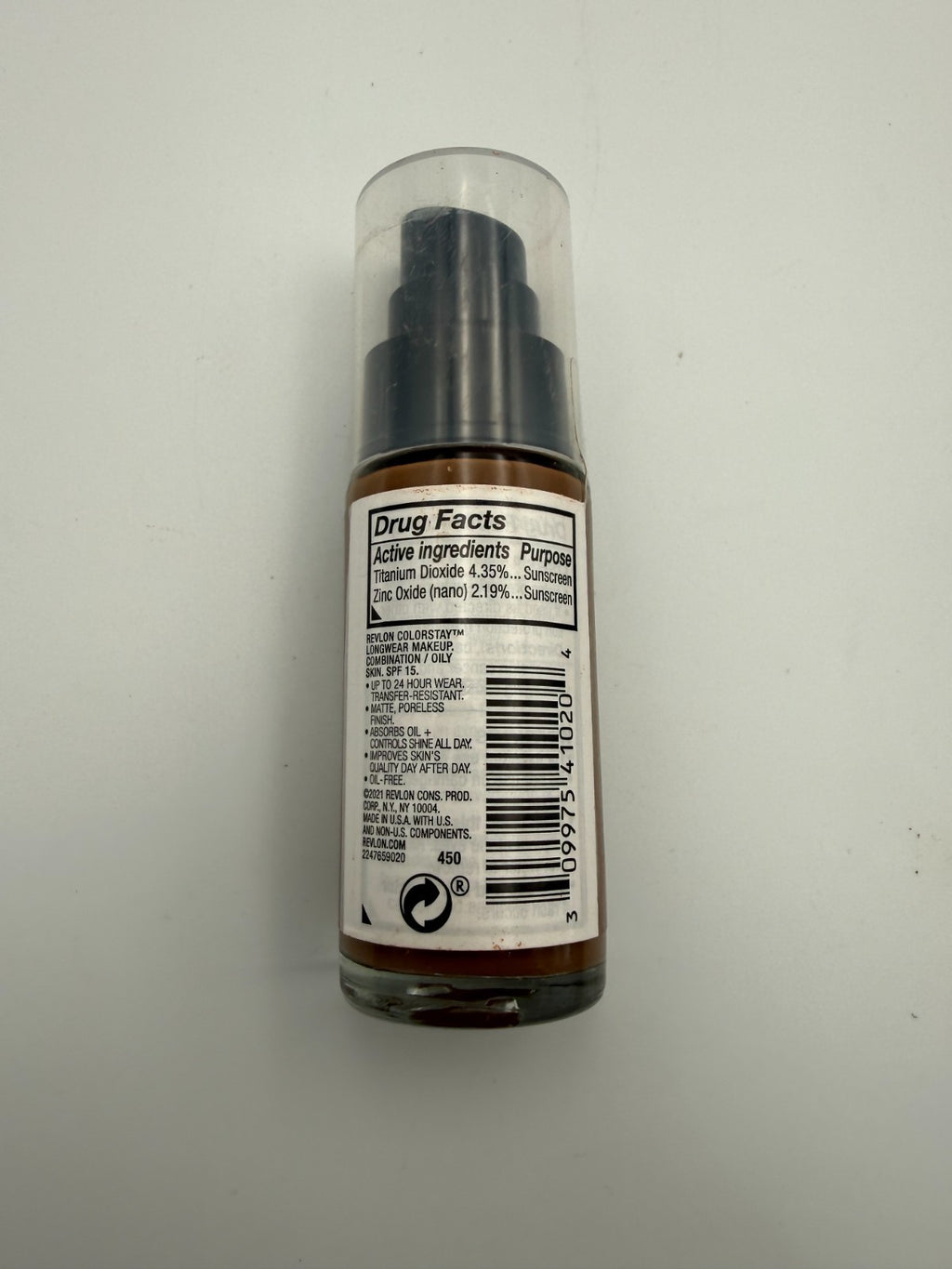 New Revlon Longwear 450 Mocha 24 Hours SPF 15 Makeup Foundation - 1.0 Oz 30 mL