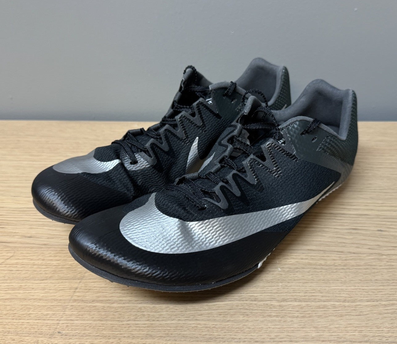 NEW Nike Zoom Rival Sprint Track Shoes MEN'S SIZE 12 Black Silver