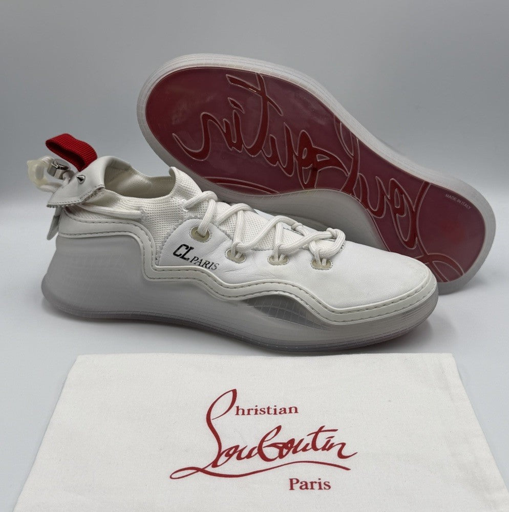 Authentic Christian Louboutin Arpoador Flat White Sneakers Size EU 41.5 US 8.5