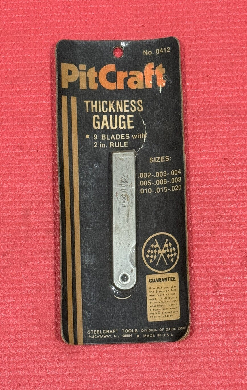 Vintage PitCraft Thickness Gauge No. 0412  New in Original Package Made In USA