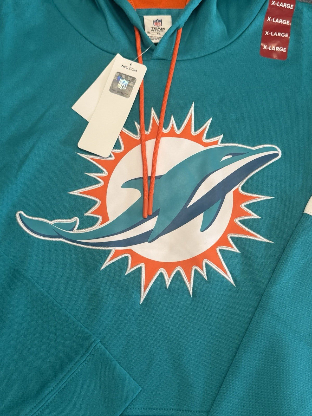 NFL Apparel Miami Dolphins Hooded Sweatshirt Mens Aqua Blue Pullover CHOOSE SIZE