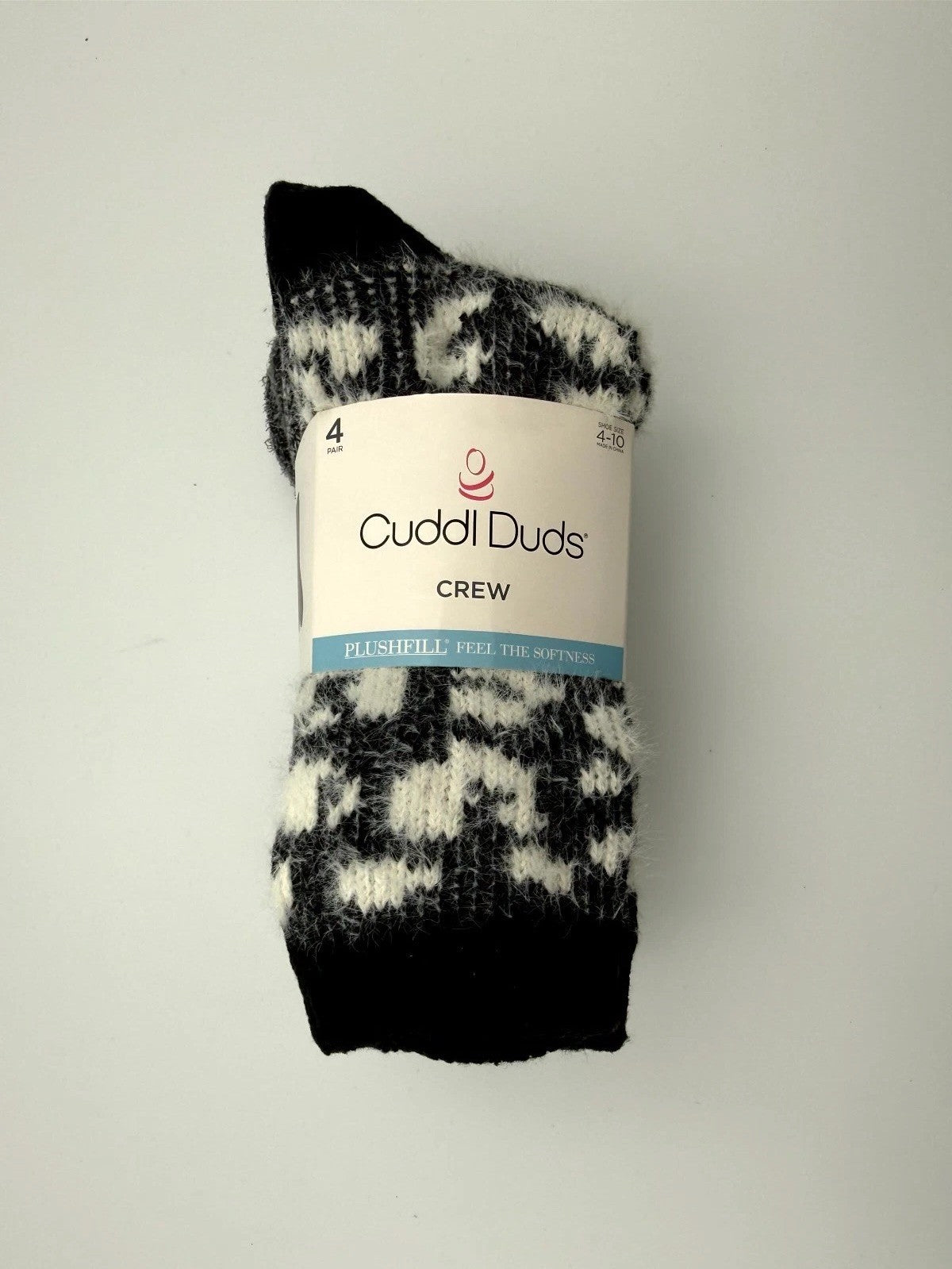 New Cuddl Duds Plushfill Crew Socks Women's Shoes Size 4-10 Comfort - Pairs Of 4