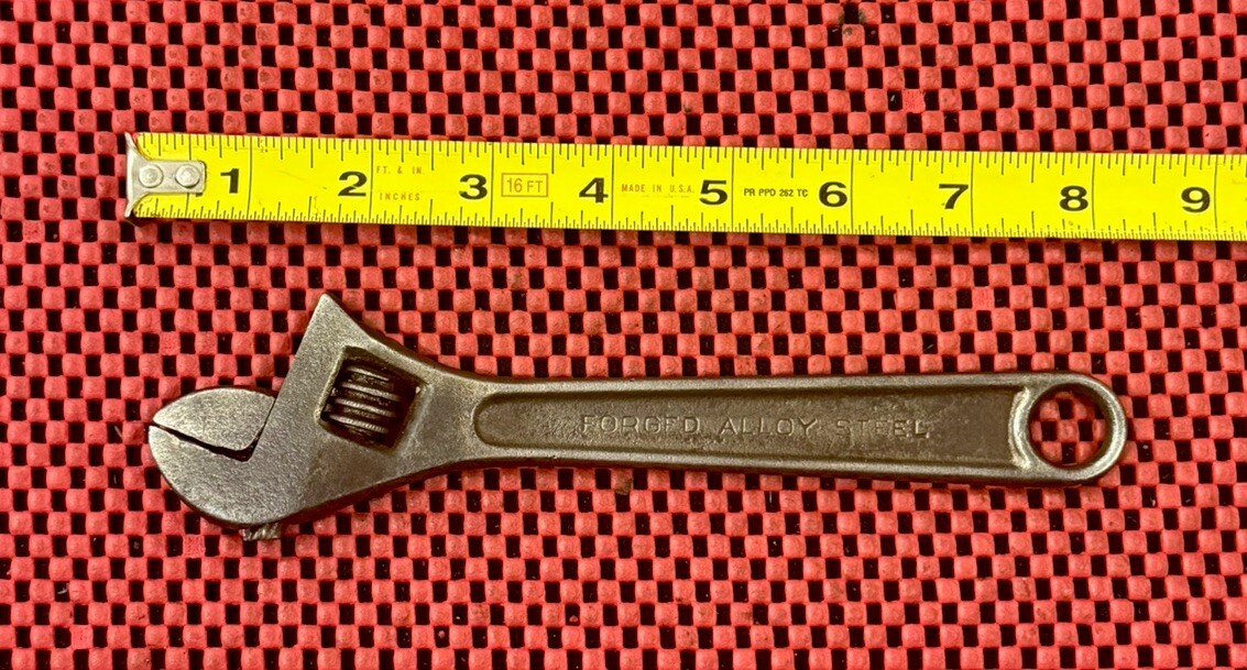 Vintage Indestro Super 3587  8” Adjustable Wrench Forged Alloy Steel USA Made N8