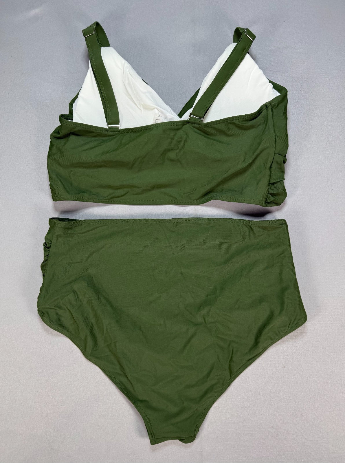 Daci 2-Piece Swimsuit Women's 18W Olive Green High Waisted Beach Bikini Set