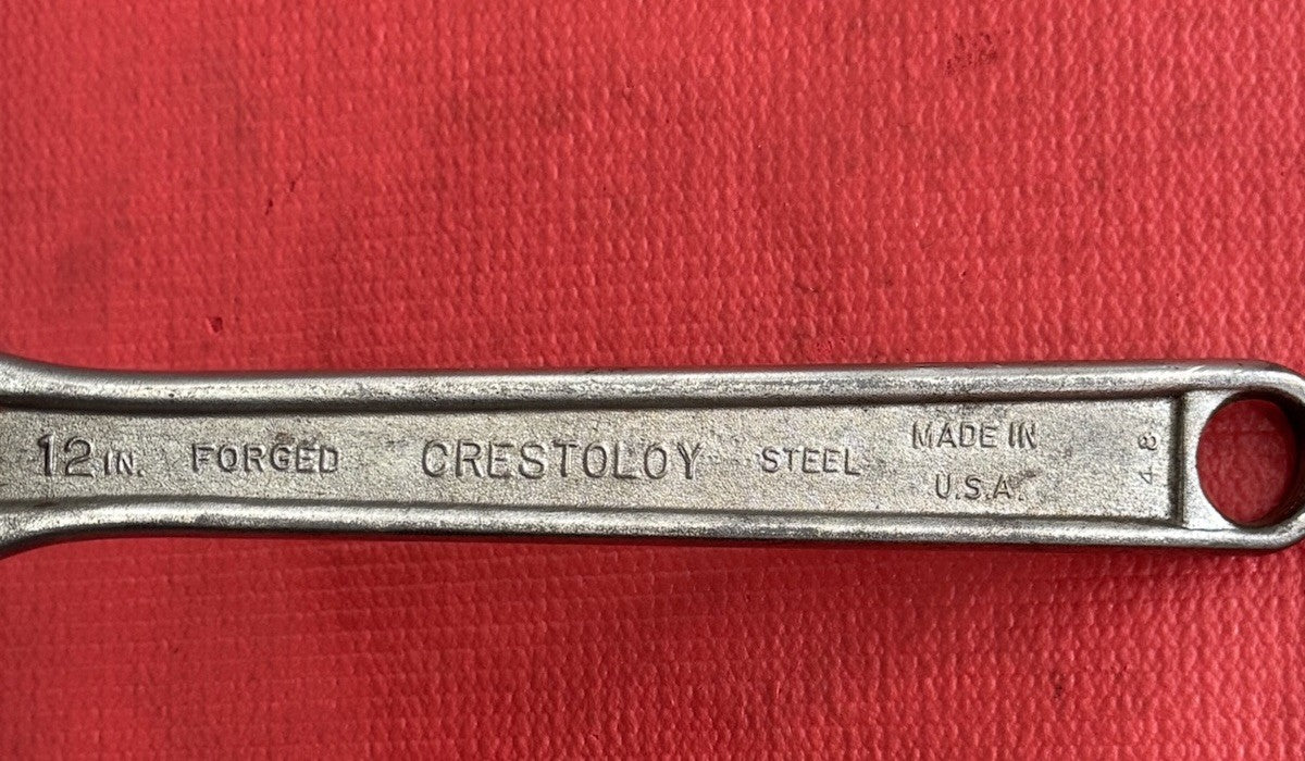 Vintage Crescent Crestoloy 12" Inch Adjustable Wrench, Jamestown, NY, USA