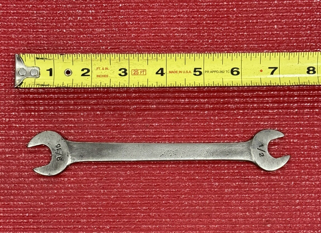 Vintage Herbrand Tools H-2, SAE 1/2" x 9/16" Tappet Open End Wrench Made in USA