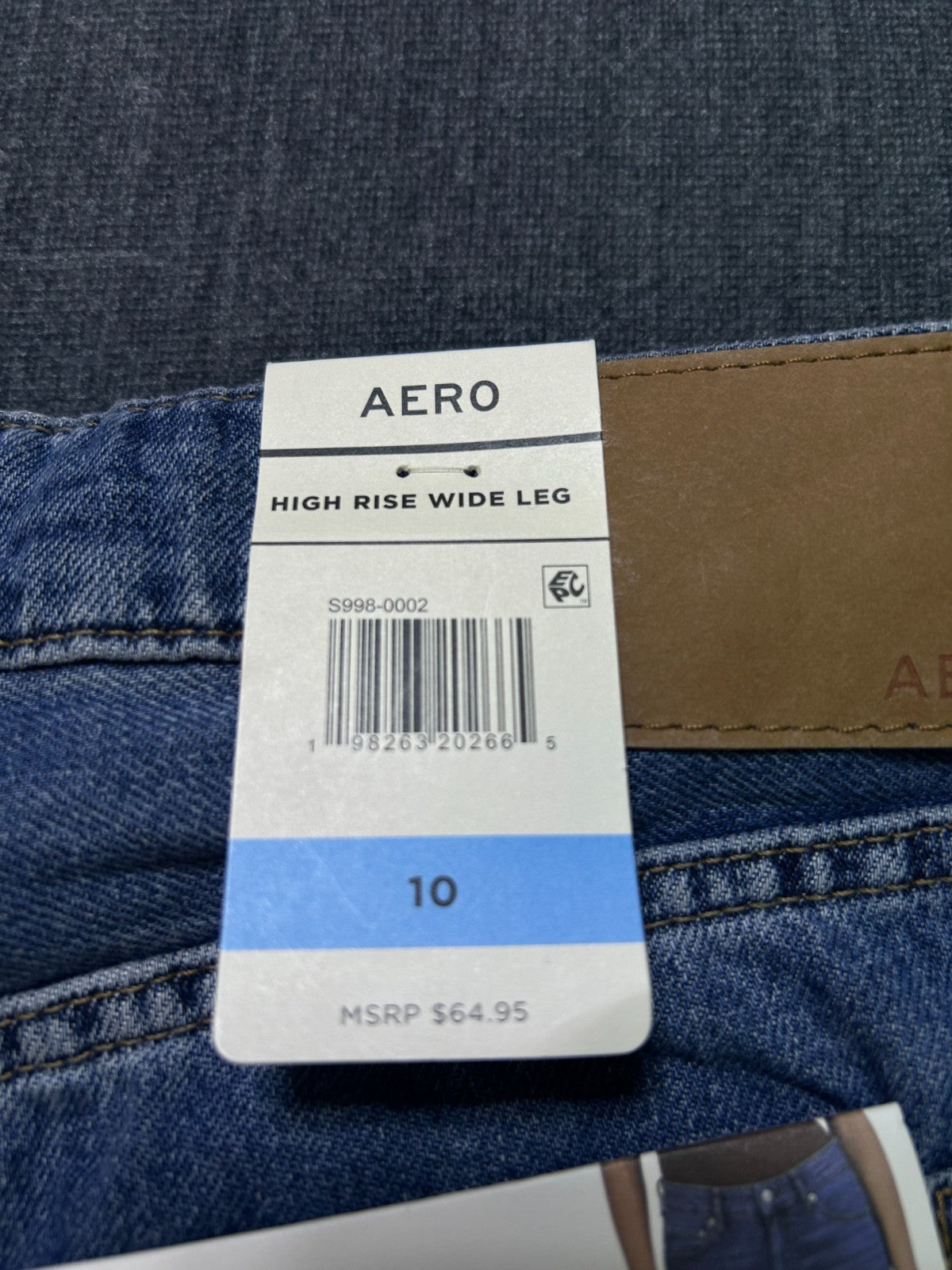 NWT Aeropostale Vintage Inspired Wide Leg Jeans Women's 10 Blue Denim High Rise