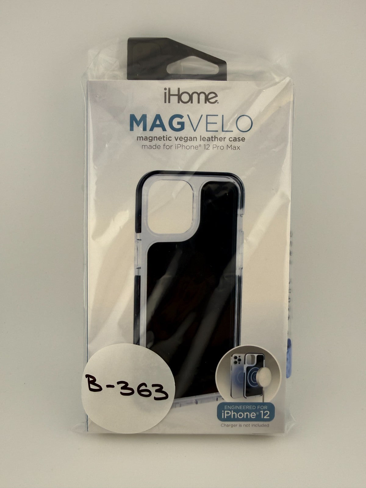NEW iHome MAGVELO MagSafe Magnetic Vegan Leather Case Black iPhone 12 Pro Max