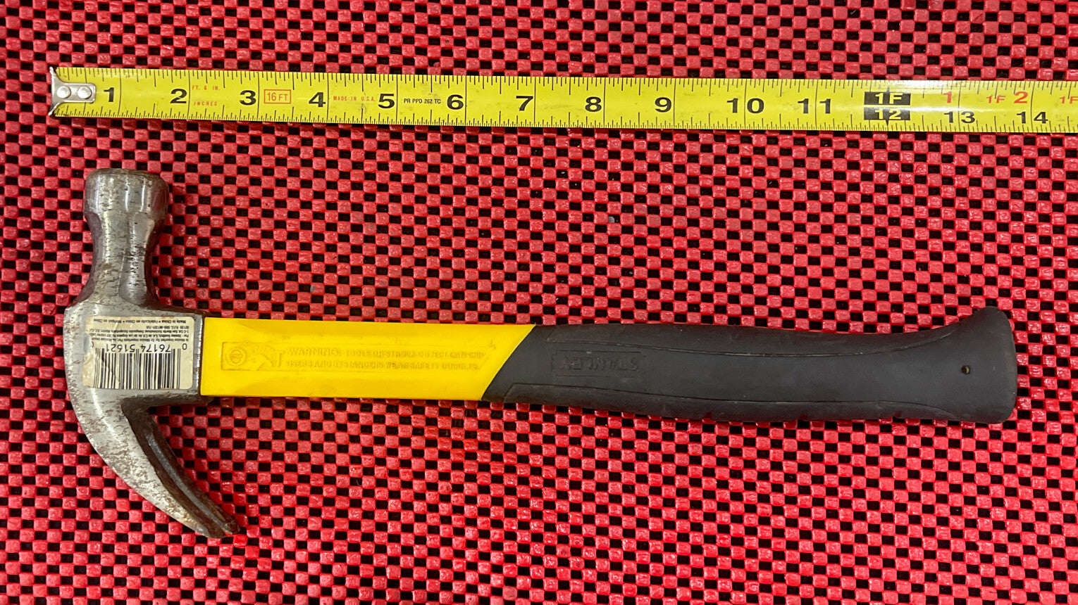 Stanley Curved Claw Fiberglass Nail Hammer Yellow/Black 16 Oz.