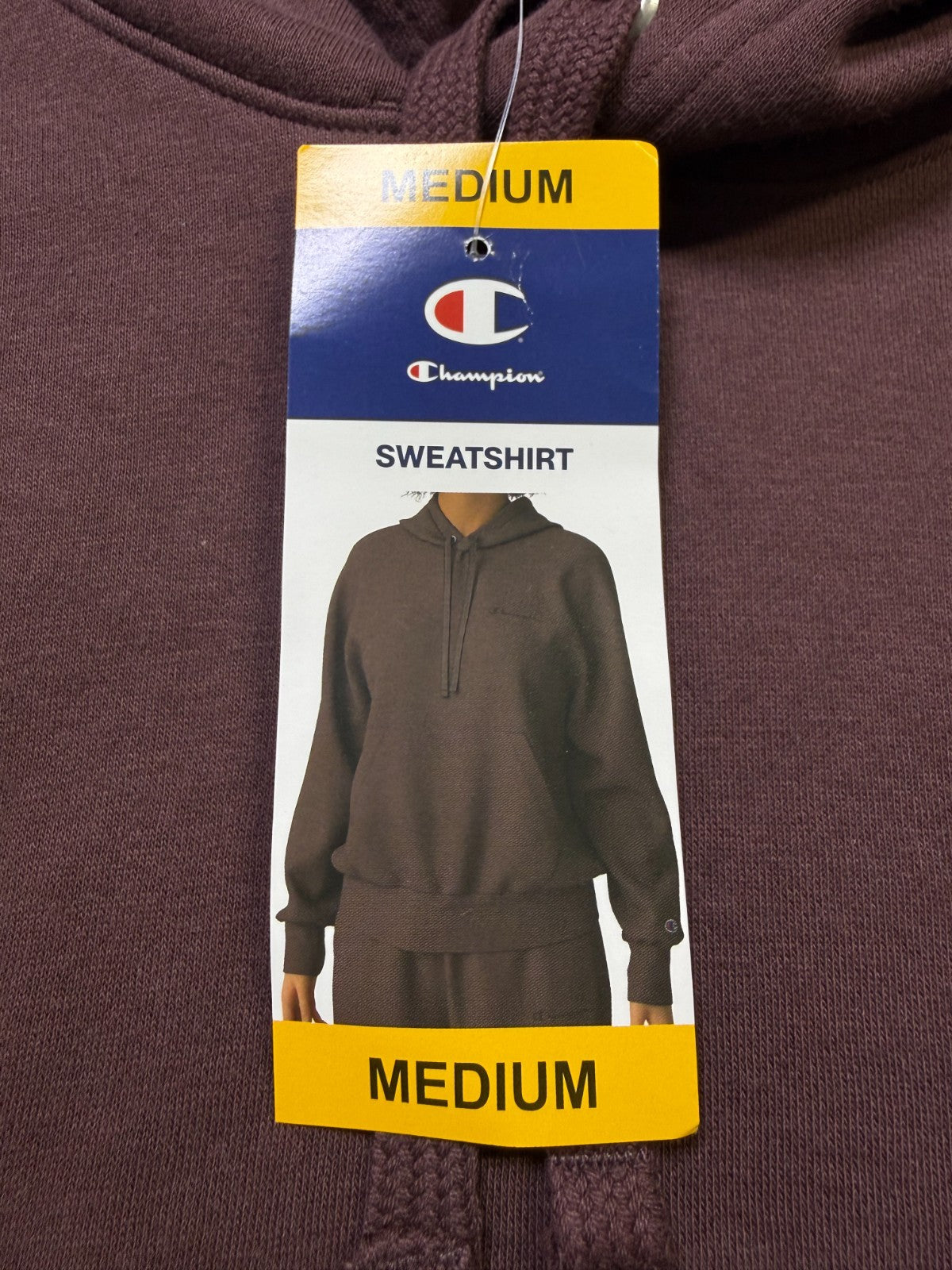 NWT Champion Hooded Sweatshirt Women's Brown Pullover Long Sleeve Y2K Sports