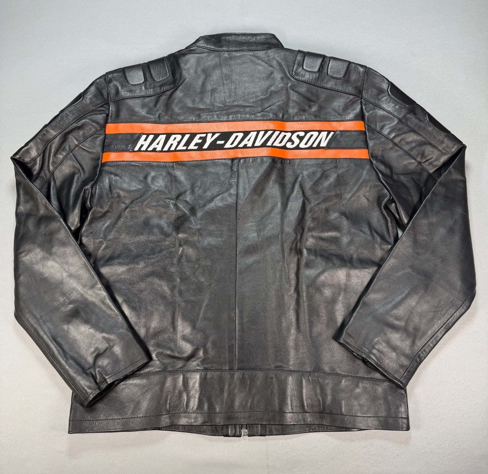 Real Leather Harley Davidson Embroidered Mens Small Motorcycle Biker Jacket