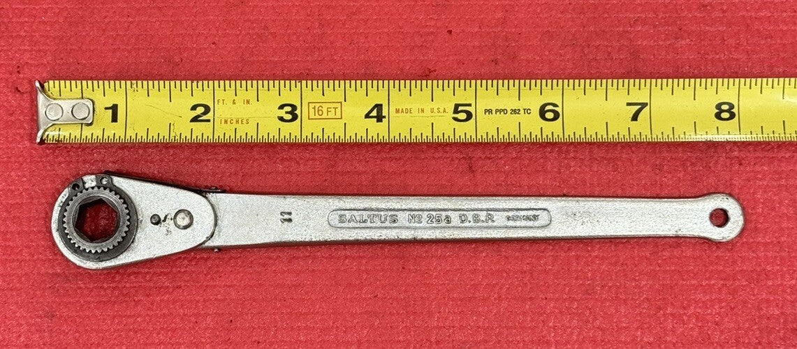 Vintage Saltus No. 25a Chrome Ratchet Spanner Metric 11MM D.P.B. Made in Germany