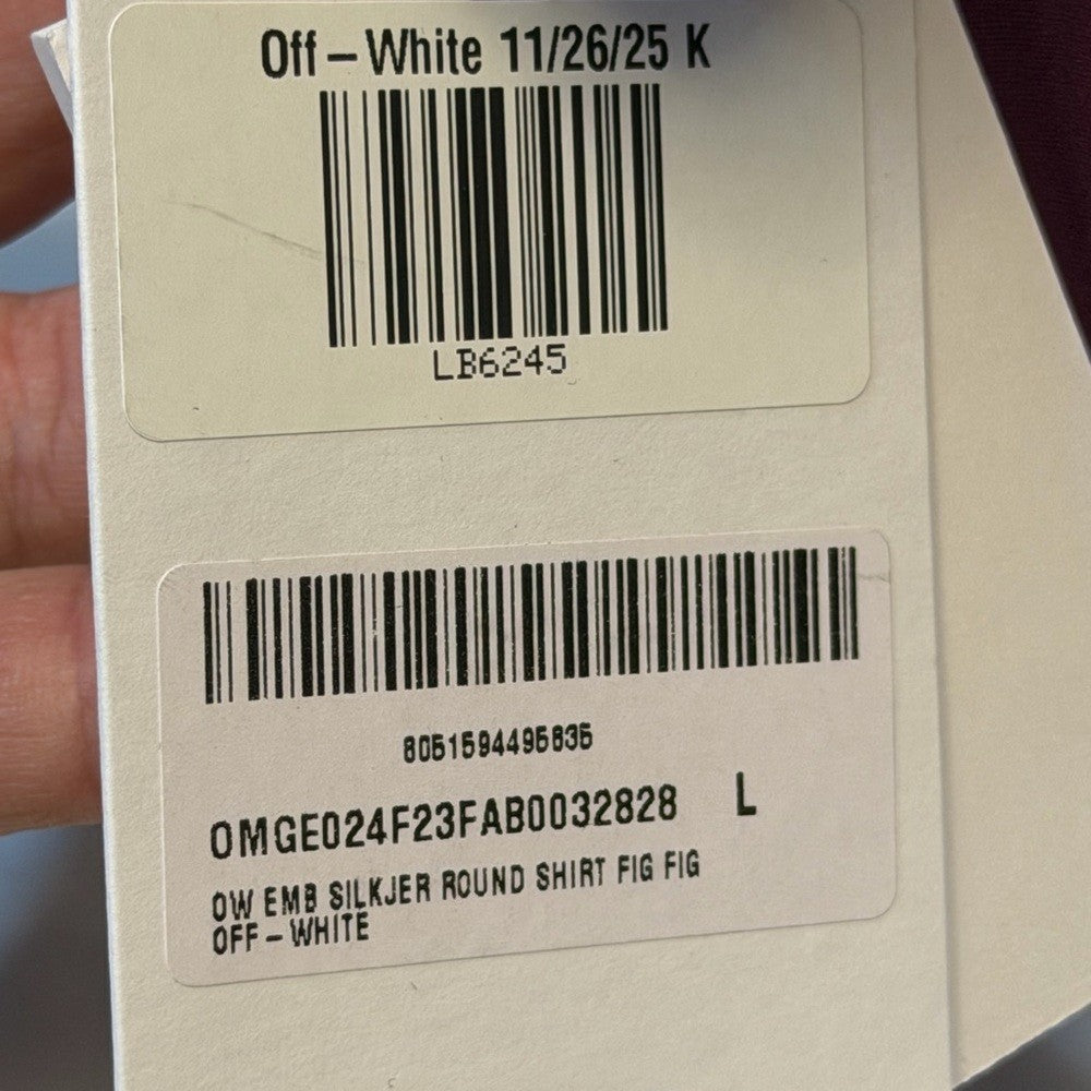 Off-White Deep Burgundy Button Silkjer shirt Size Large NWT