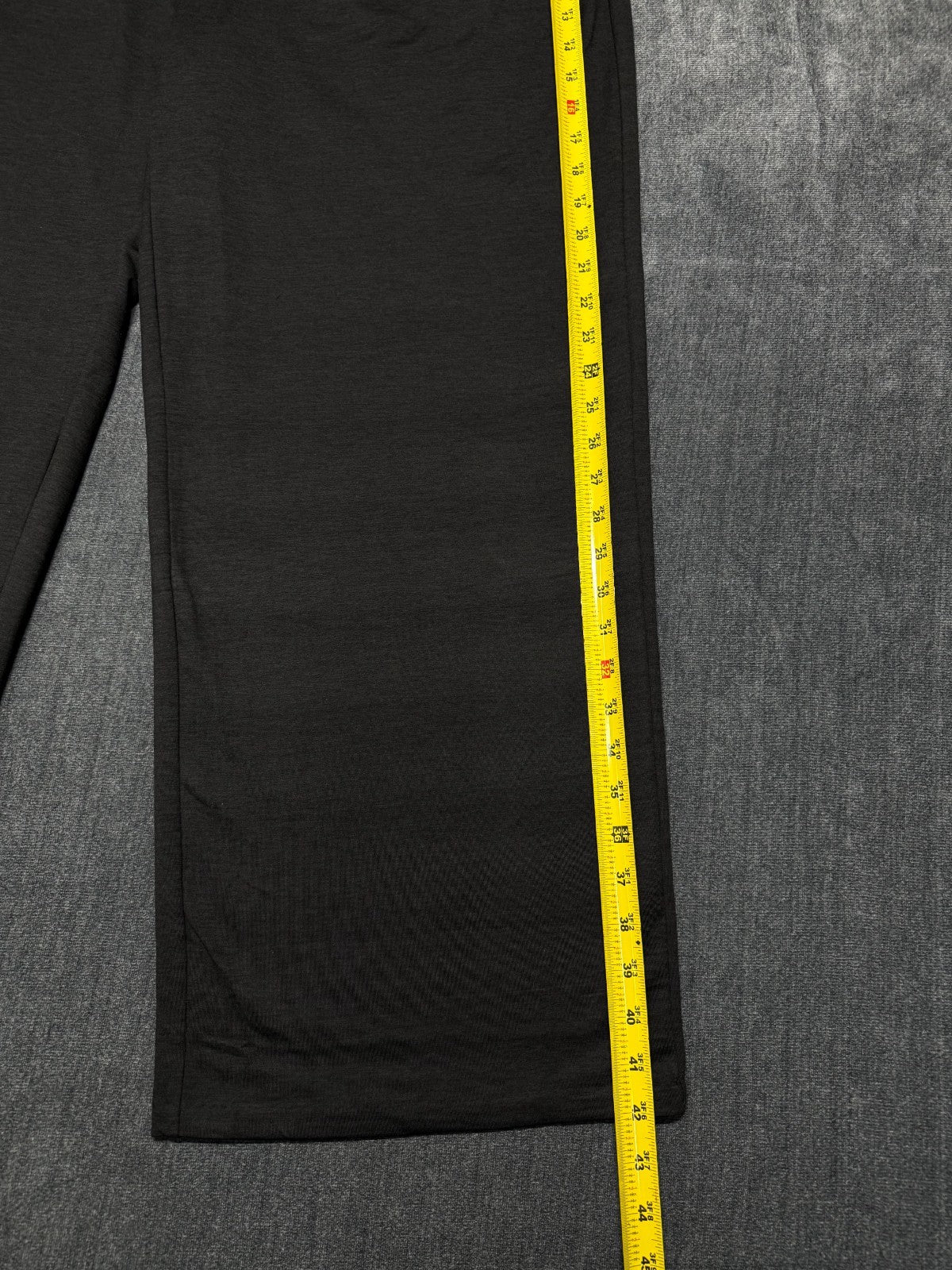 Member's Mark Wide-Leg Trouser Women's XL Black Soft-Knit Slash Pockets Hipster