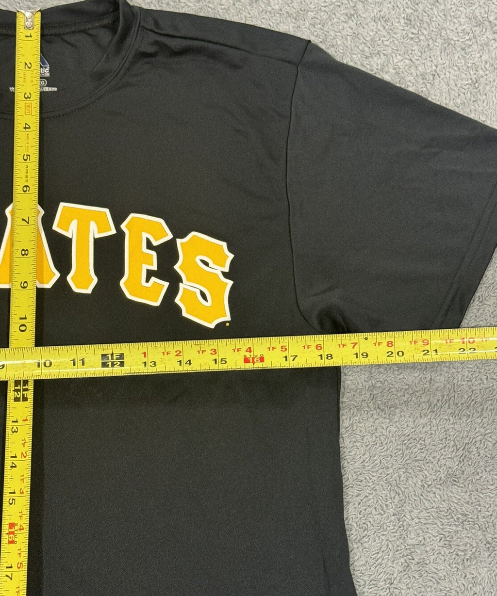 NEW Pittsburgh Pirates Majestic Black T-Shirt Youth Short Sleeve Boys XL Crew