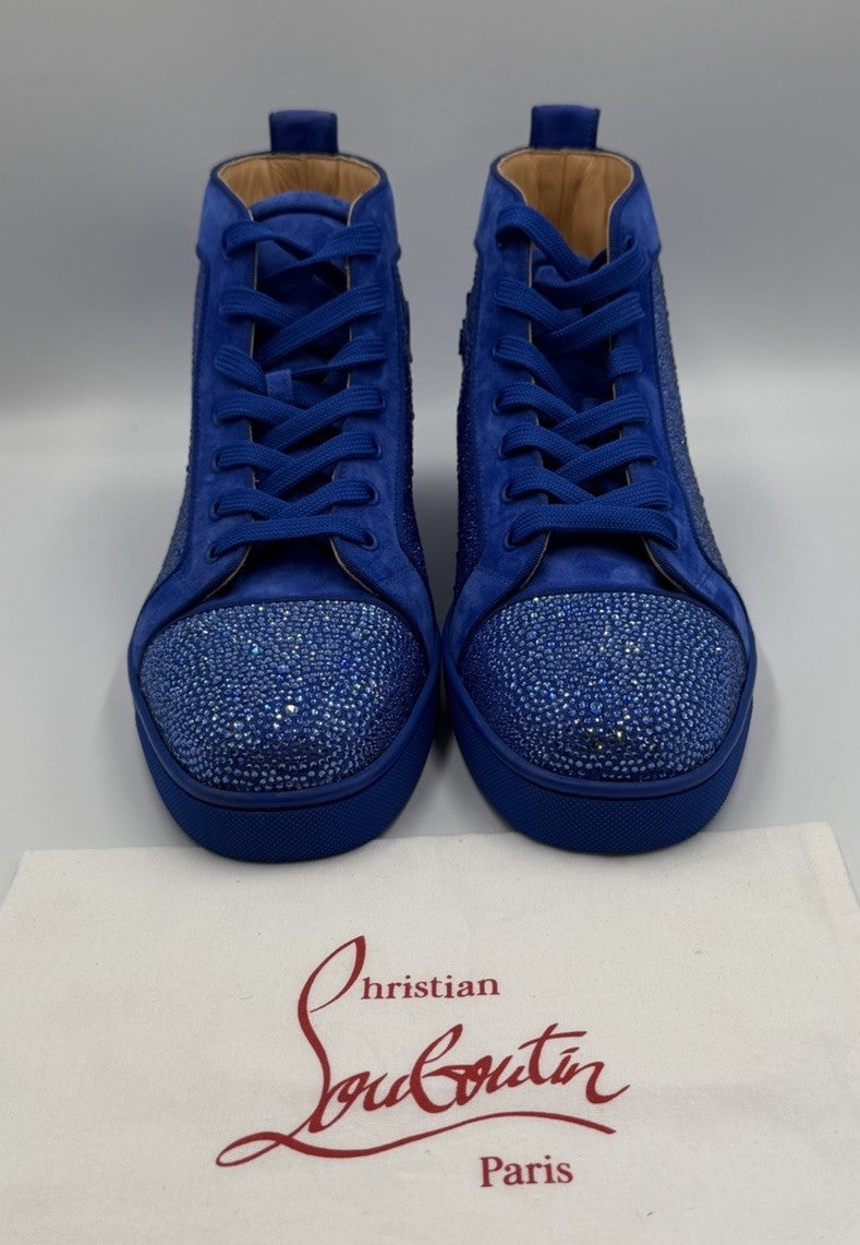 NEW Authentic Christian Louboutin Crystal Strass Sneakers Mens Size 44 EU; 11 US