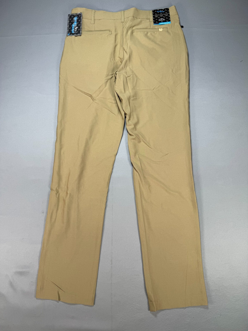 NWT Birdie Bound Golf Pants Men's 32X32 Beige Flat Front Lightweight Performance