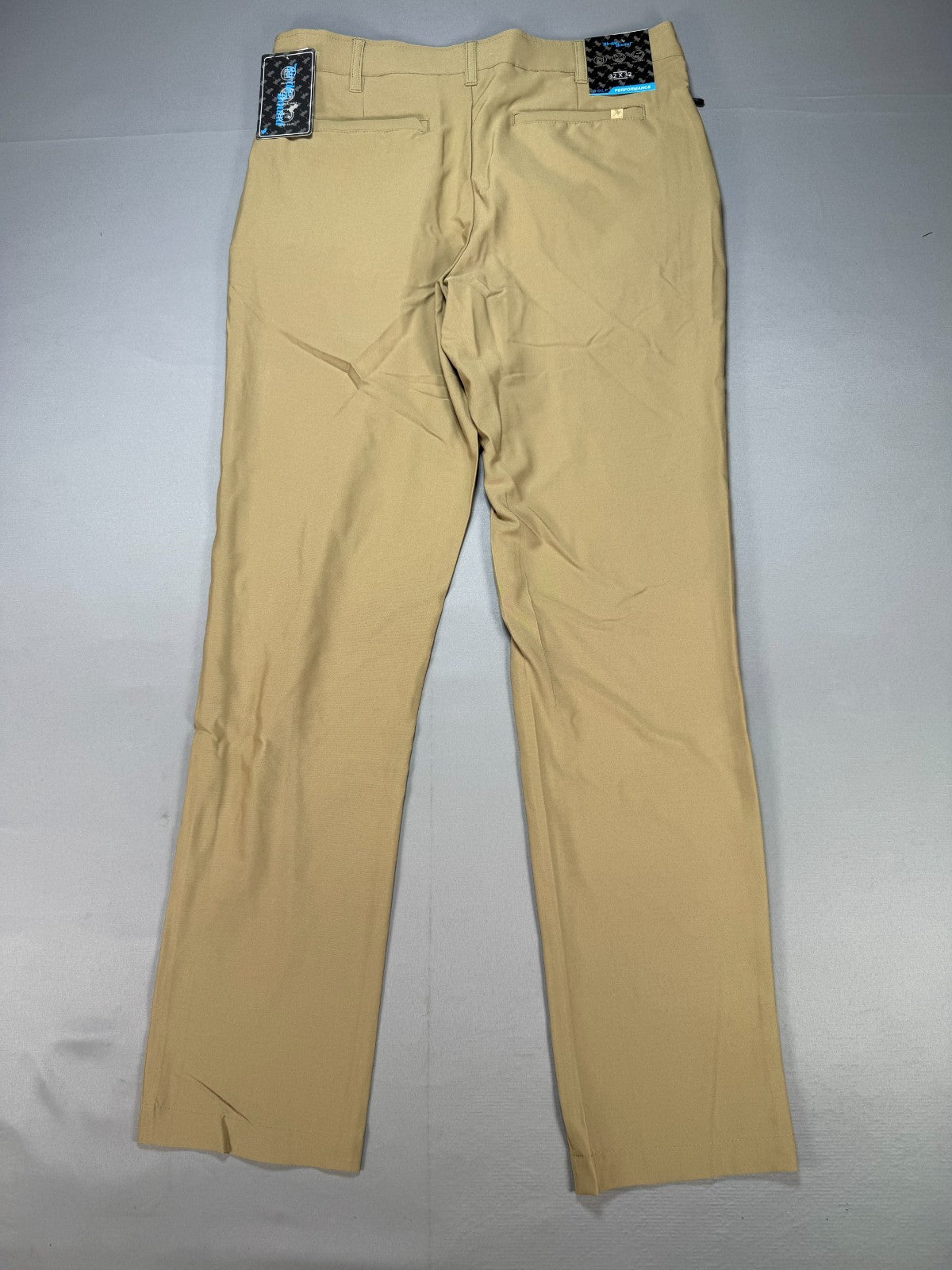 NWT Birdie Bound Golf Pants Men's 32X32 Beige Flat Front Lightweight Performance