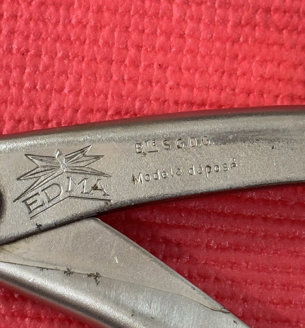 Vintage EDMA SBG TIN NIBBLER SHEARS SNIPS - Made In France Very Rare