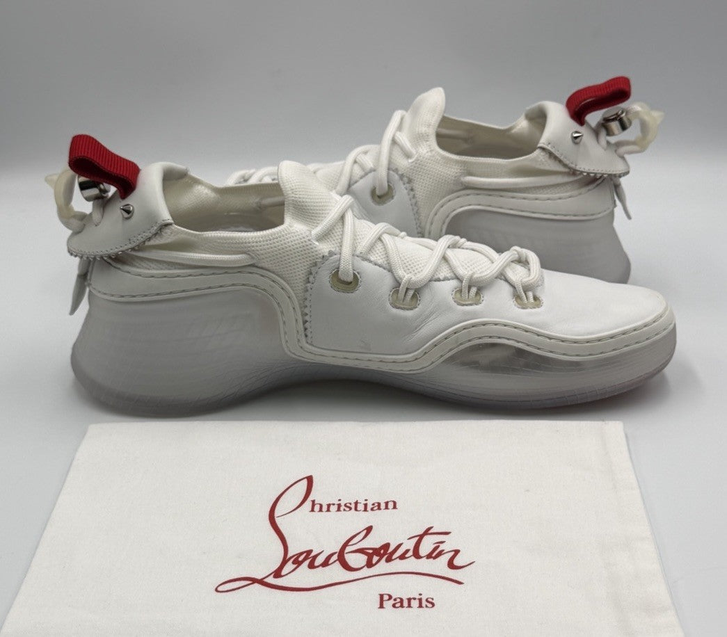Authentic Christian Louboutin Arpoador Flat White Sneakers Size EU 41.5 US 8.5