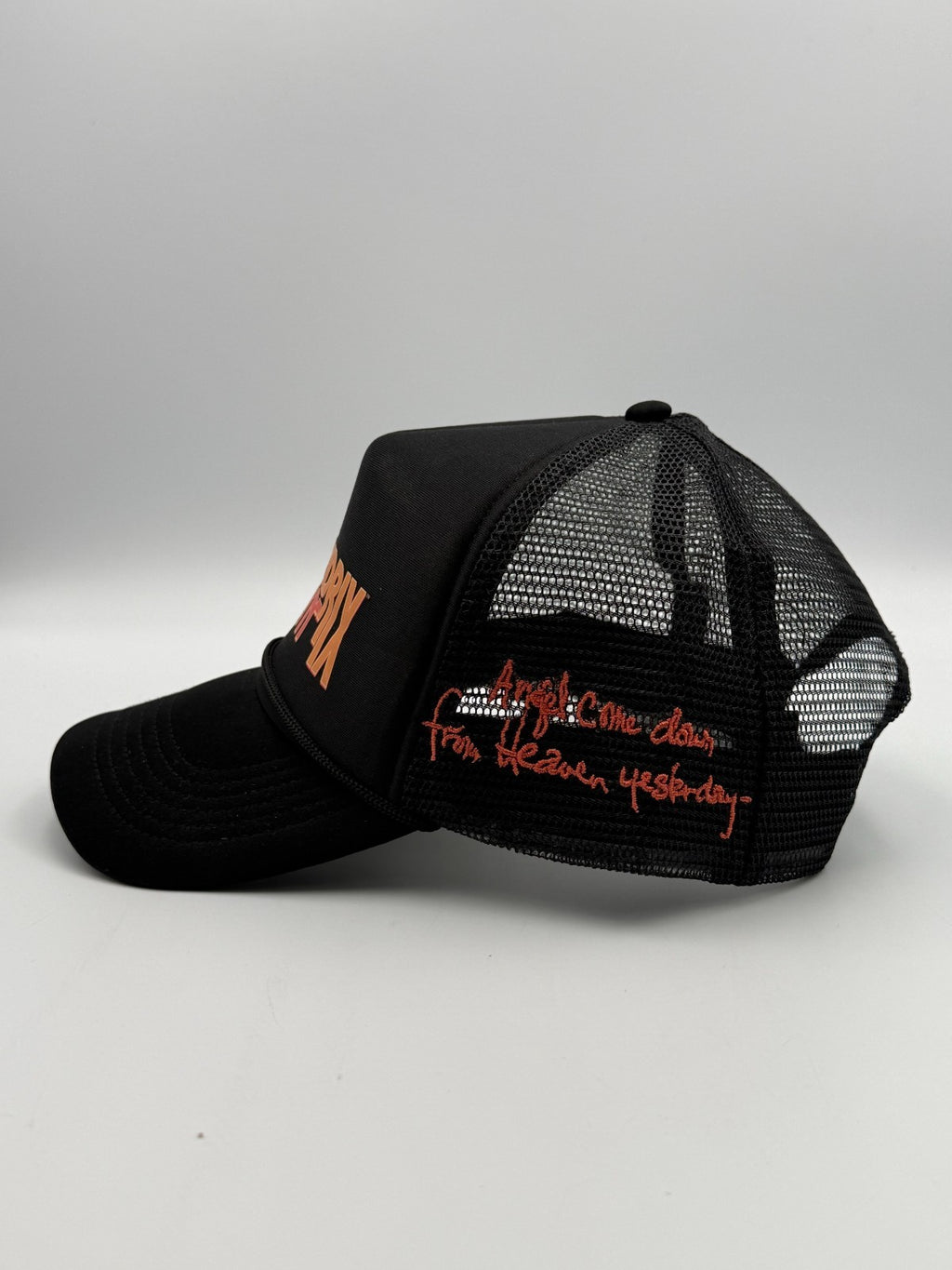 Jimi Hendrix X Zayn Angel Graphic Trucker Hat Mens Black Adjustable Snapback Cap