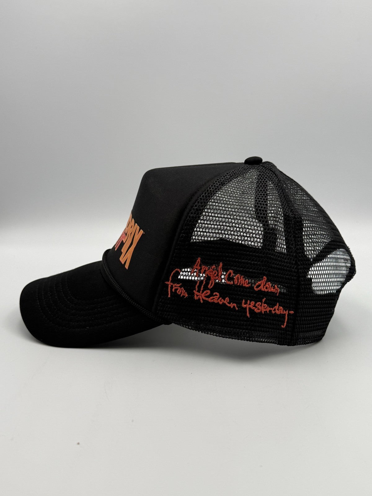 Jimi Hendrix X Zayn Angel Graphic Trucker Hat Mens Black Adjustable Snapback Cap