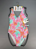 Member's Mark Adjustable Strap One-Piece Swimsuit Women Medium Multicolor Floral