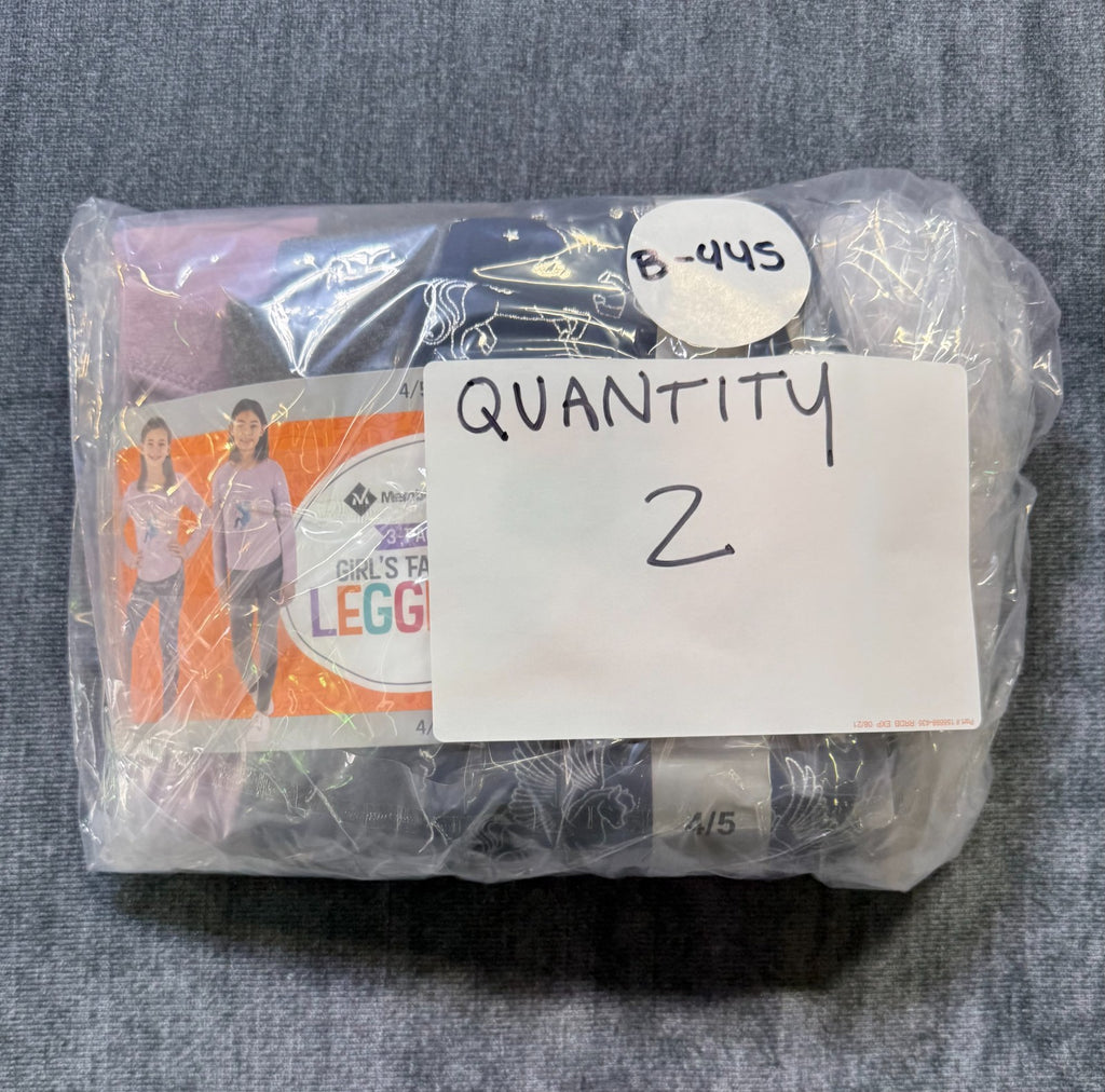 NWT Member's Mark My Favorite Leggings Girls 4/5 Multicolor Preppy - 3-Pack