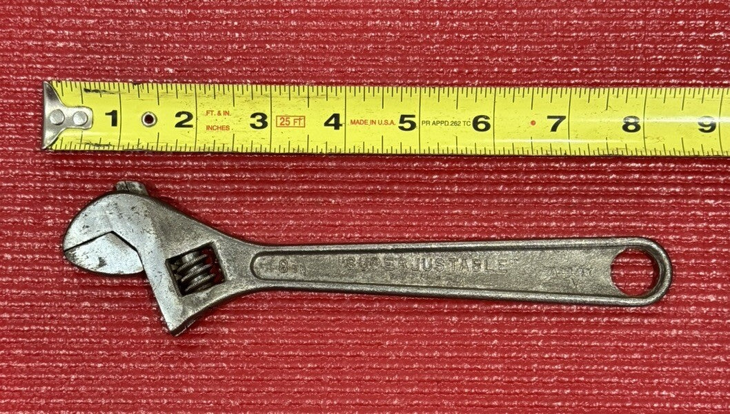 Vintage J H Williams & Co "Superjustable" 8in Adjustable Wrench Made in USA