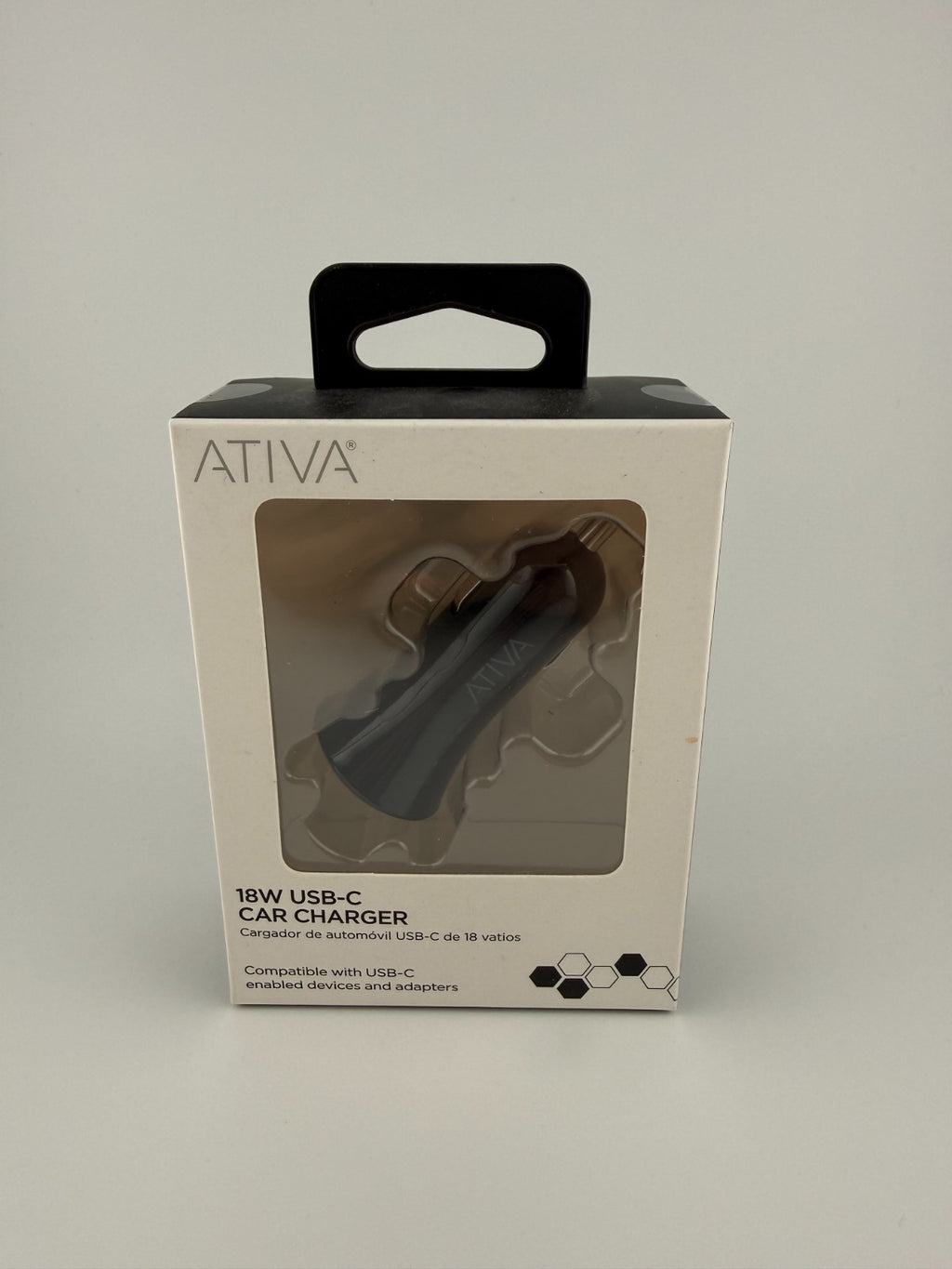 NEW Ativa 45867 Black 12V b18W USB-C Car Charger Fast Charging Adapter Universal