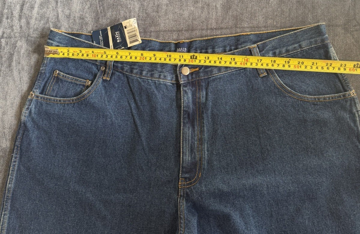 Basic Editions Regular Fit Men’s 46W X 32L Denim Blue Dark Jeans Classic NWT