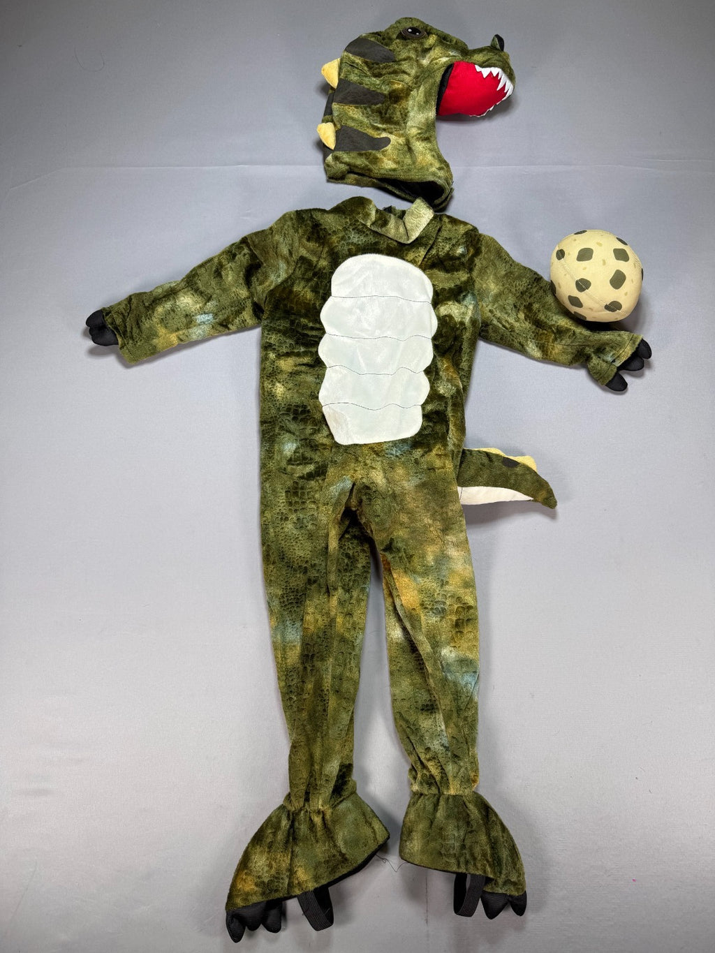 New Spooktacular Creations Dinosaur Costume Toddler 3T Green T-Rex Plush Toy Egg