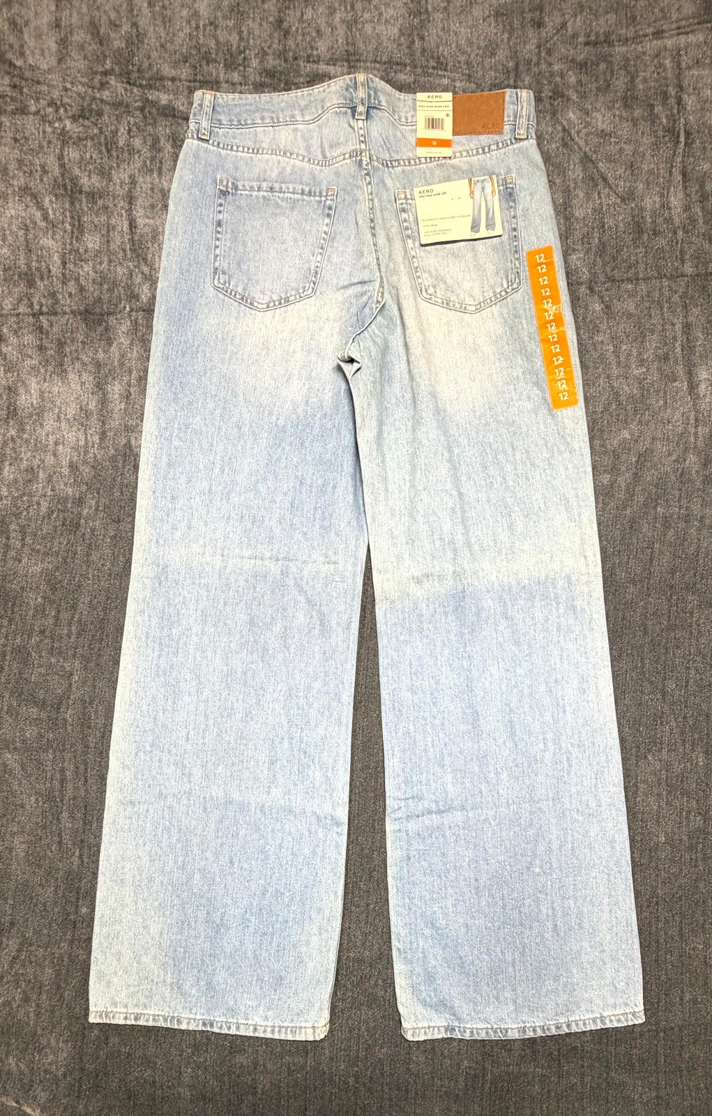 NWT Aeropostale High-Rise Wide-Leg Jeans Women's 12 Blue Medium Wash 5-Pockets
