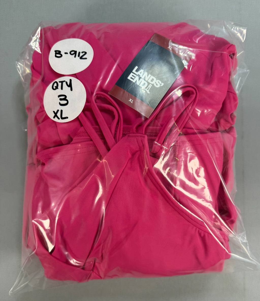 Land's End Adjustable Strap Pull On-Swim Dress Women's XL Pink Sleeveless Preppy