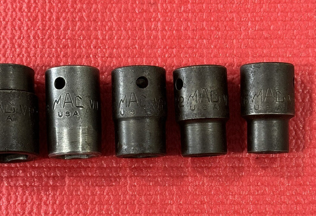 Mac Tools 6 PC VP & VI Series SAE 1/2" DR Shallow Impact Socket 6PT Set USA