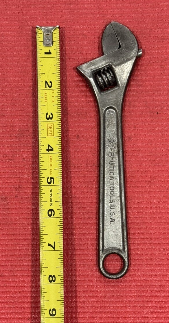 Vintage UTICA Tools 91-8  8" adjustable wrench Made in USA