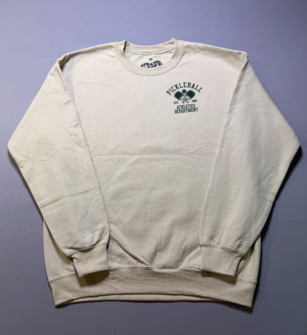 NWOT Strange Daze Los Angeles Pickleball Pullover Sweatshirt Men's Medium Beige